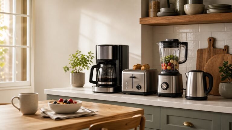 Best kitchen appliance packages cover image showing a believable kitchen scene with a coordinated small-appliance setup that feels useful, space-aware, and giftable instead of like a generic ecommerce bundle grid