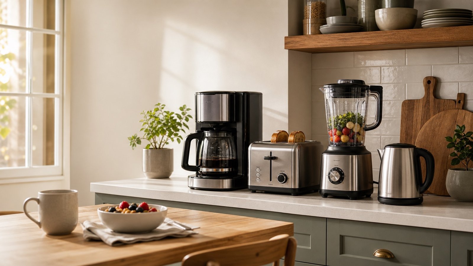 Best kitchen appliance packages cover image showing a believable kitchen scene with a coordinated small-appliance setup that feels useful, space-aware, and giftable instead of like a generic ecommerce bundle grid