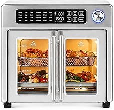 Emeril Lagasse Extra Large French Door Air Fryer Toaster Oven Combo, 24 Cooking Functions and Digital Controls, 7 Accessories Included, Stainless Steel Finish, 26QT Capacity