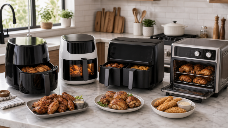 Air fryers for chicken compared in a home kitchen