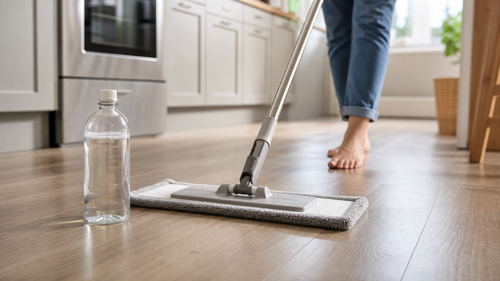 Gentle everyday floor cleaner used with a microfiber mop on sealed floors