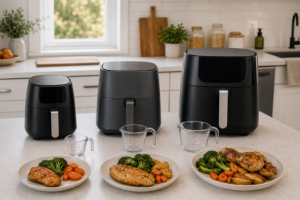 Air fryer sizes compared for three-person meals