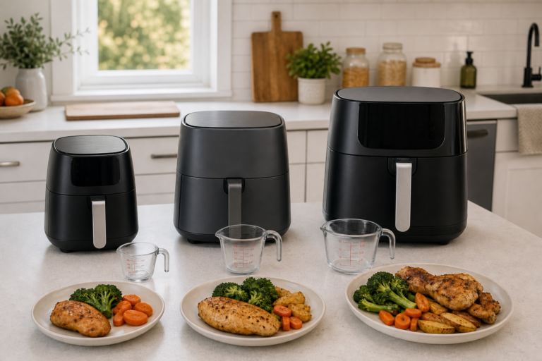 Air fryer sizes compared for three-person meals