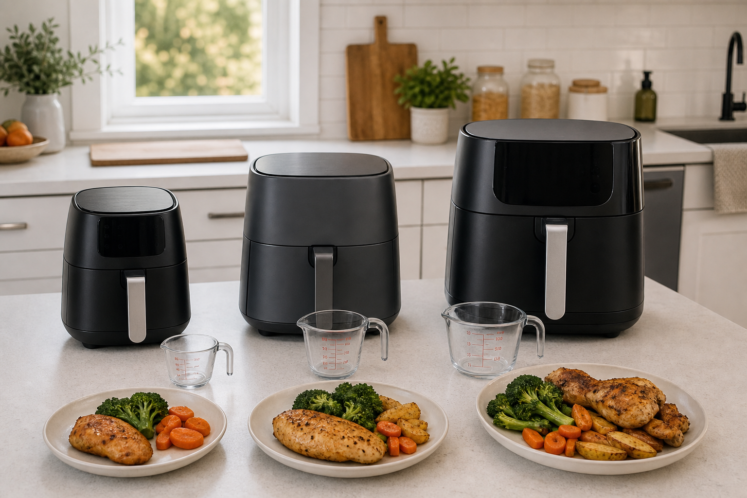 Air fryer sizes compared for three-person meals